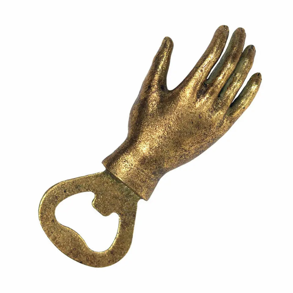 IRON HAND BOTTLE OPENER WITH GOLD LEAFING