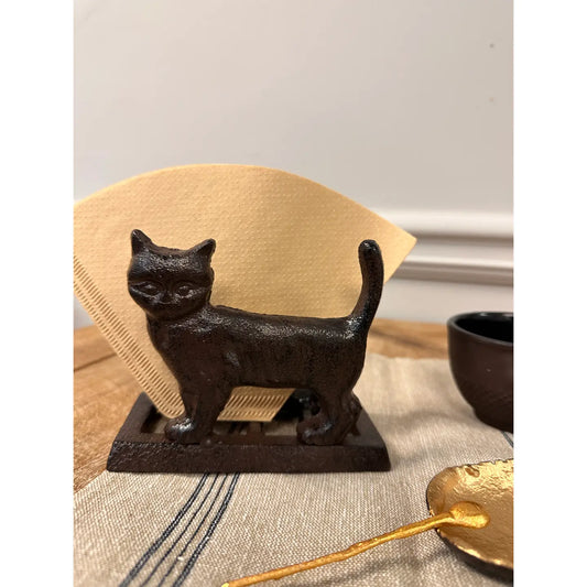 Rustic Cast Iron Napkin Holder-Cat