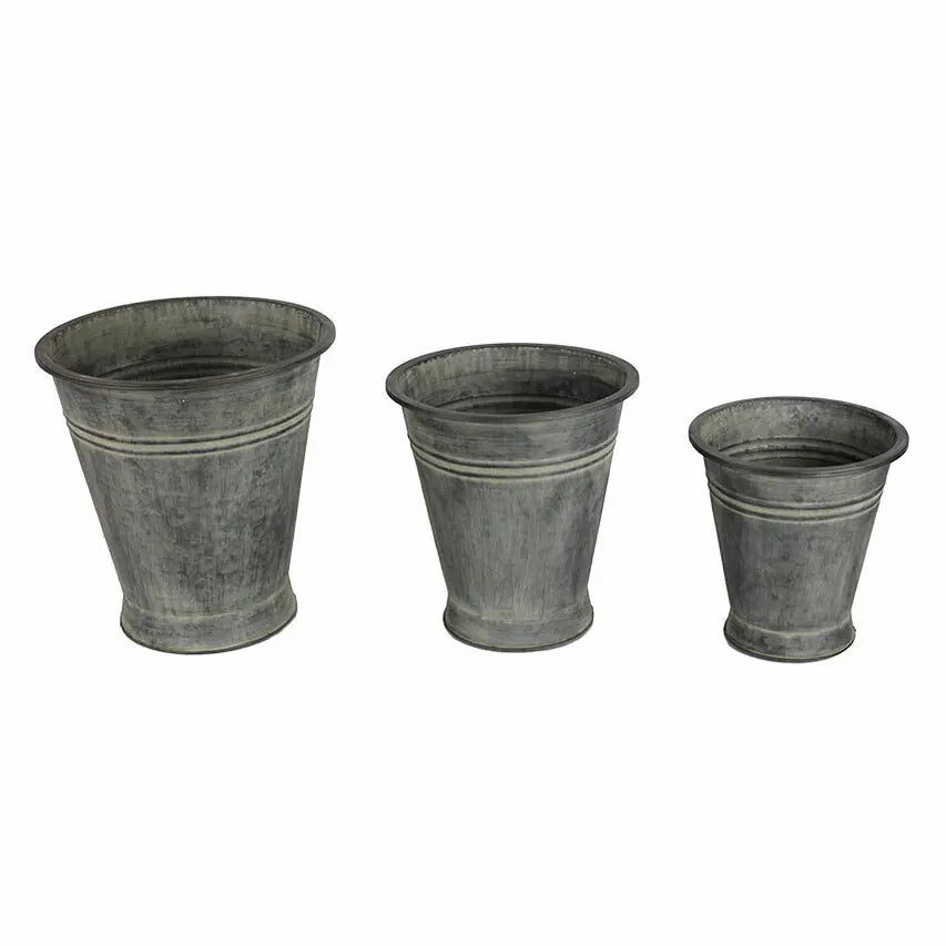 Metal Planters with Copper Finish - Set of 3