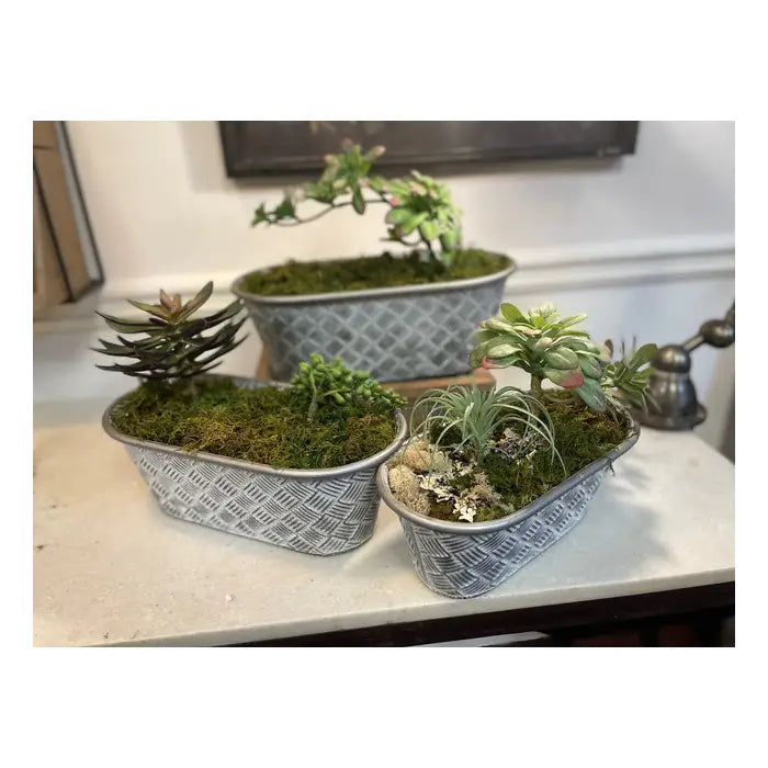 Oval Basketweave Planters