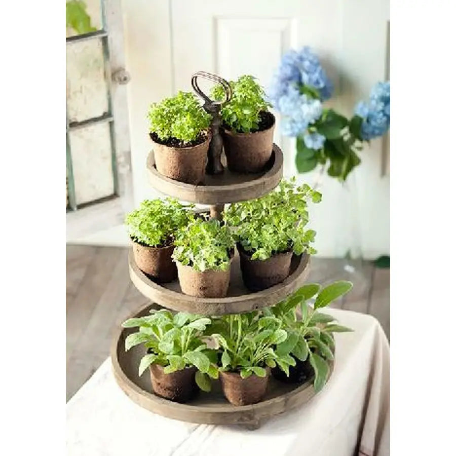 Rustic Recycled Pine 3-Tier Round Display