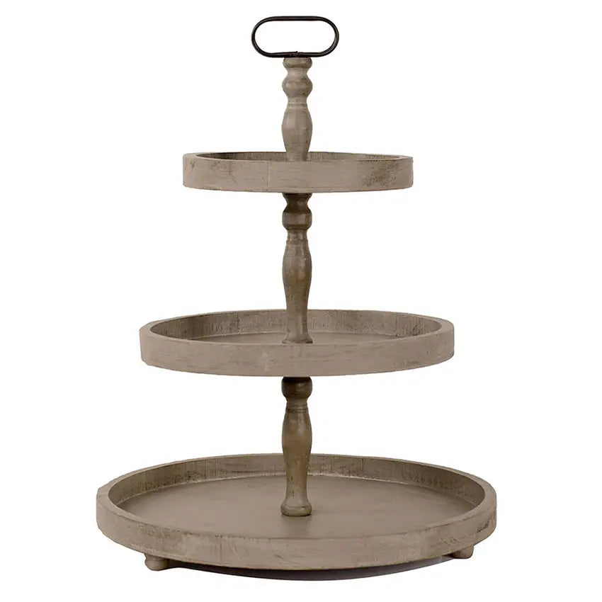 Rustic Recycled Pine 3-Tier Round Display