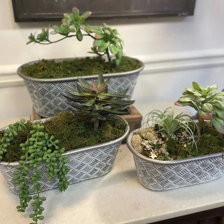 Oval Basketweave Planters