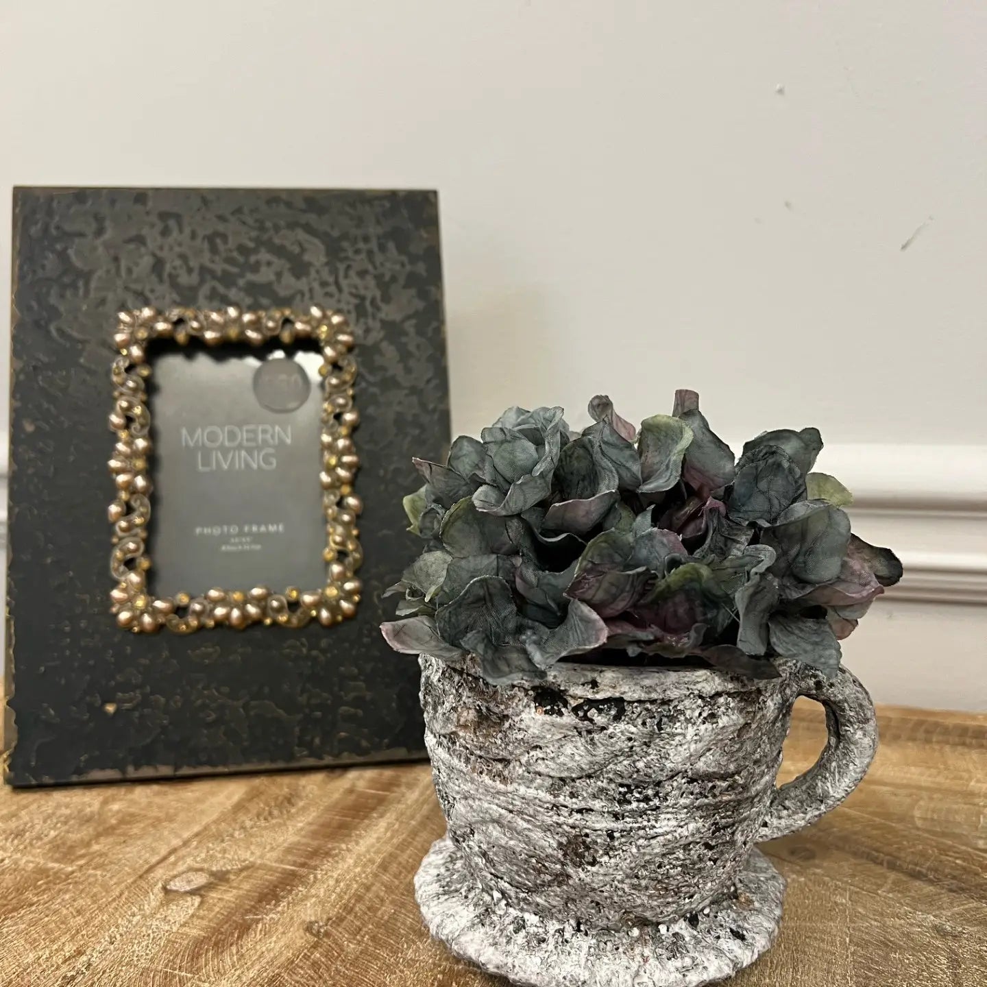 Cement Rustic Tea Cup Planter