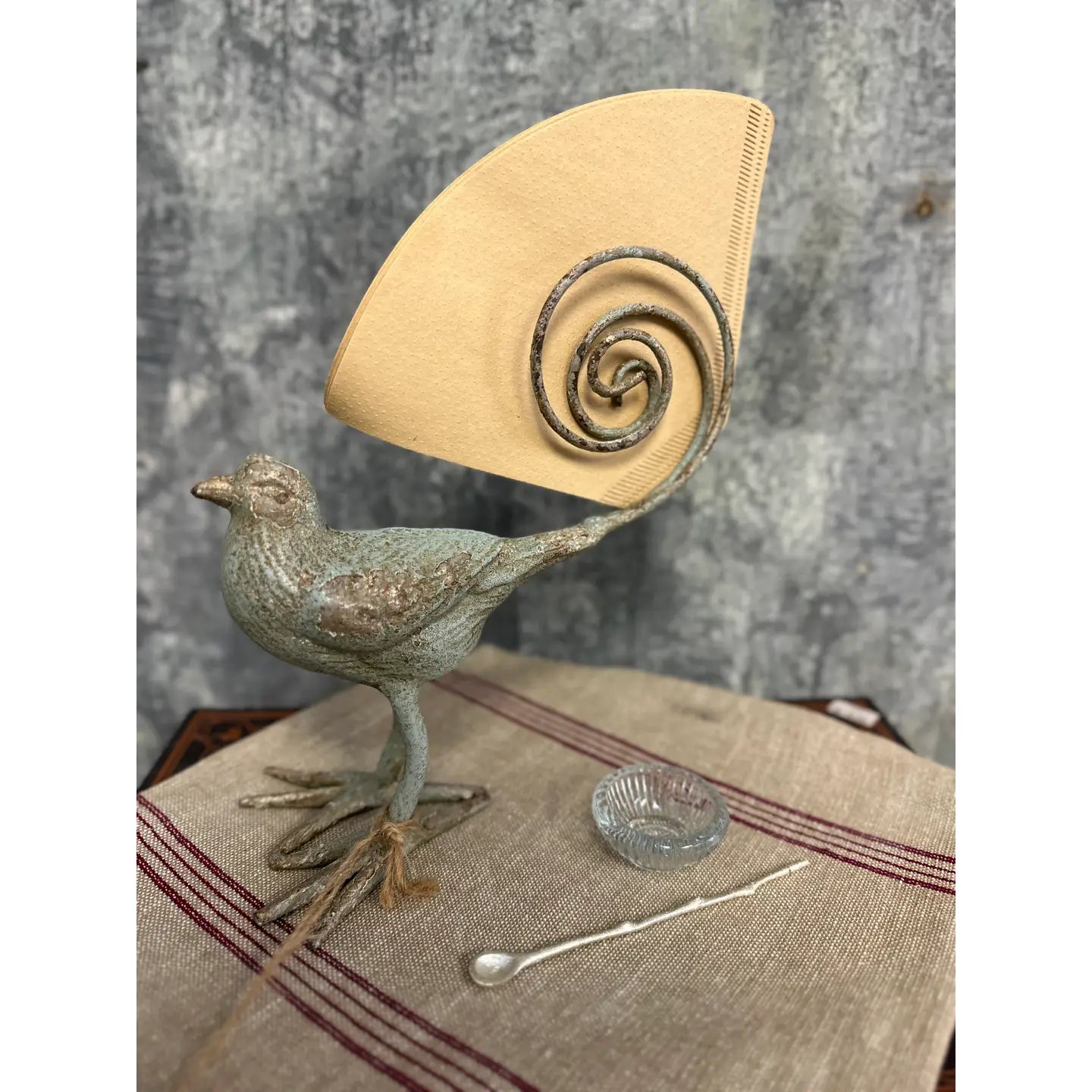 Rustic Cast Iron Napkin Holder-Bird