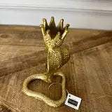 Golden snake resin candle holder