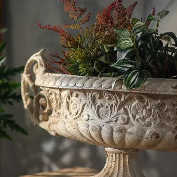 Vintage Style Ornate Pedestal Planter