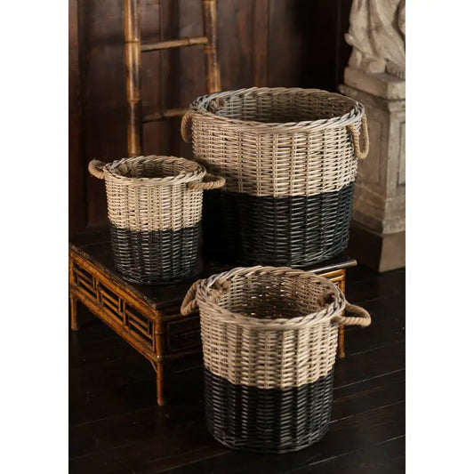 Willow Dipped Black Basket Set