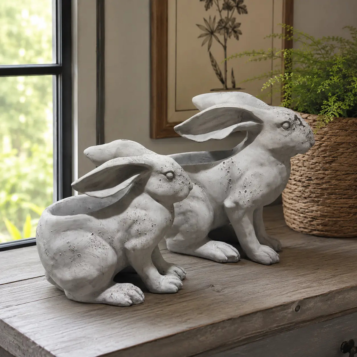 RESIN RABBIT PLANTER - SMALL