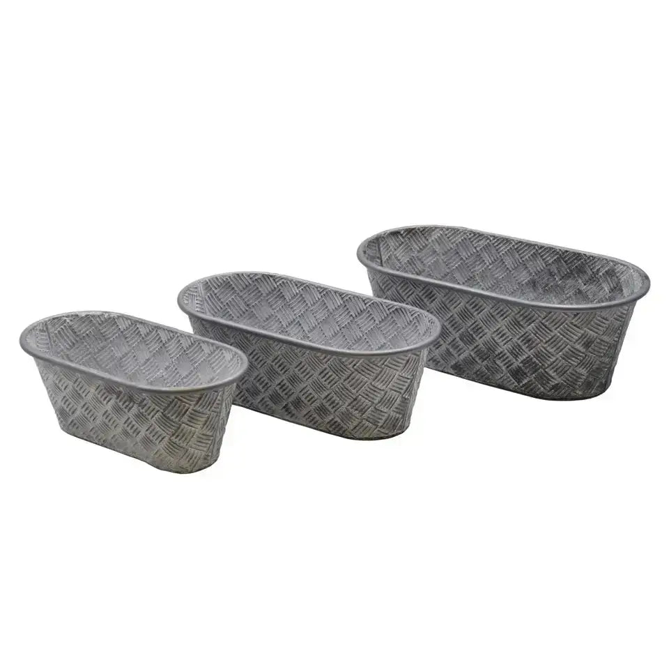 Oval Basketweave Planters