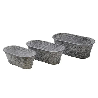 Oval Basketweave Planters