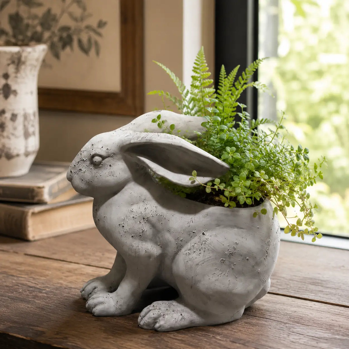 RESIN RABBIT PLANTER - SMALL