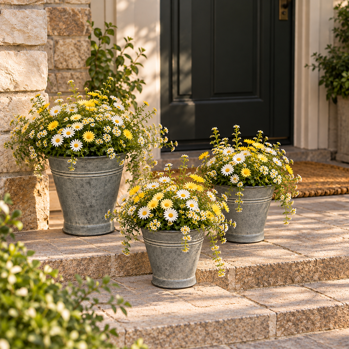 Metal Planters with Copper Finish - Set of 3