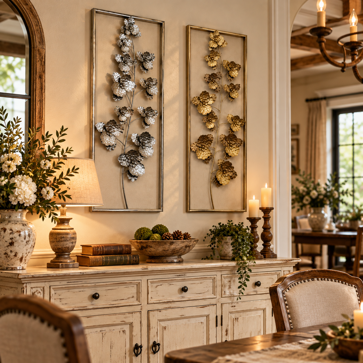 METAL FLOWER WALL DECOR