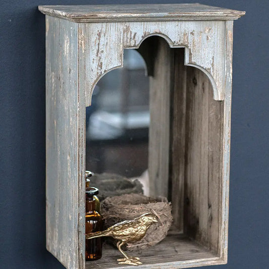 Wooden Wall Niche with Mirror