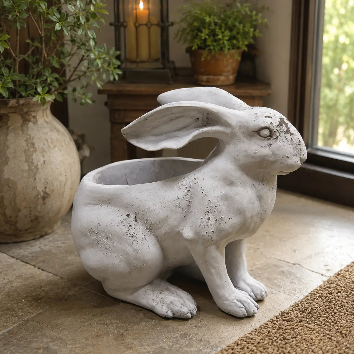 RESIN RABBIT PLANTER - SMALL
