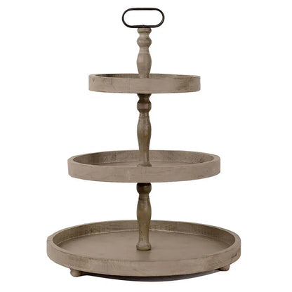 Rustic Recycled Pine 3-Tier Round Display