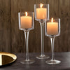 Clear Glass Tapered Pedestal Candle Holder(Set of 3)