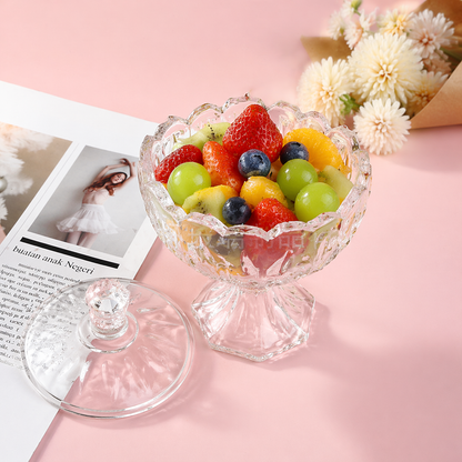 Glass Candy Jar with Lid & Pedestal Base