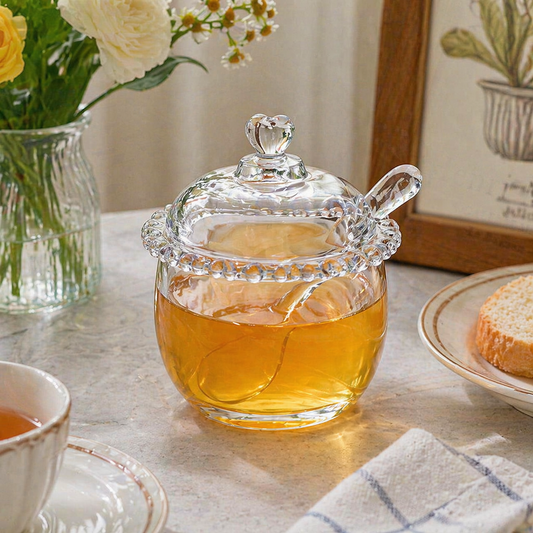 Glass Sugar Jar with Spoon