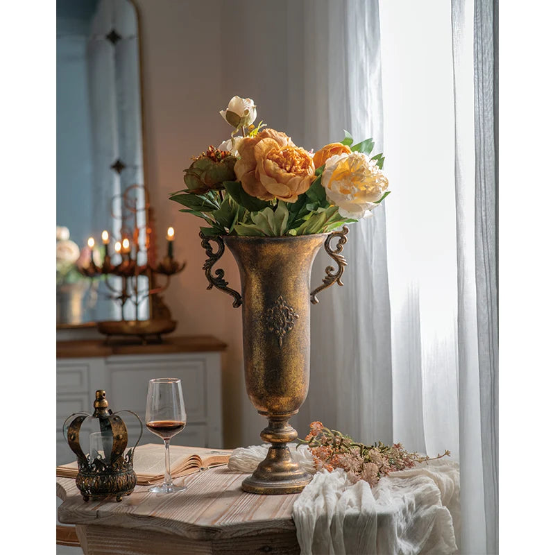 Gold Trophy Vase with Handles