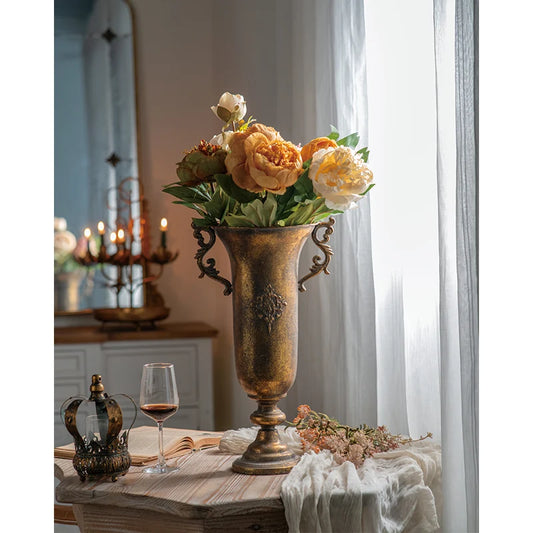Gold Trophy Vase with Handles