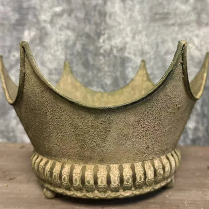 Rustic Metal Crown Planter