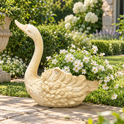 RESIN GOOSE PLANTER