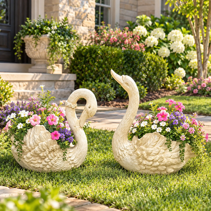 RESIN GOOSE PLANTER