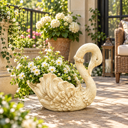 RESIN GOOSE PLANTER