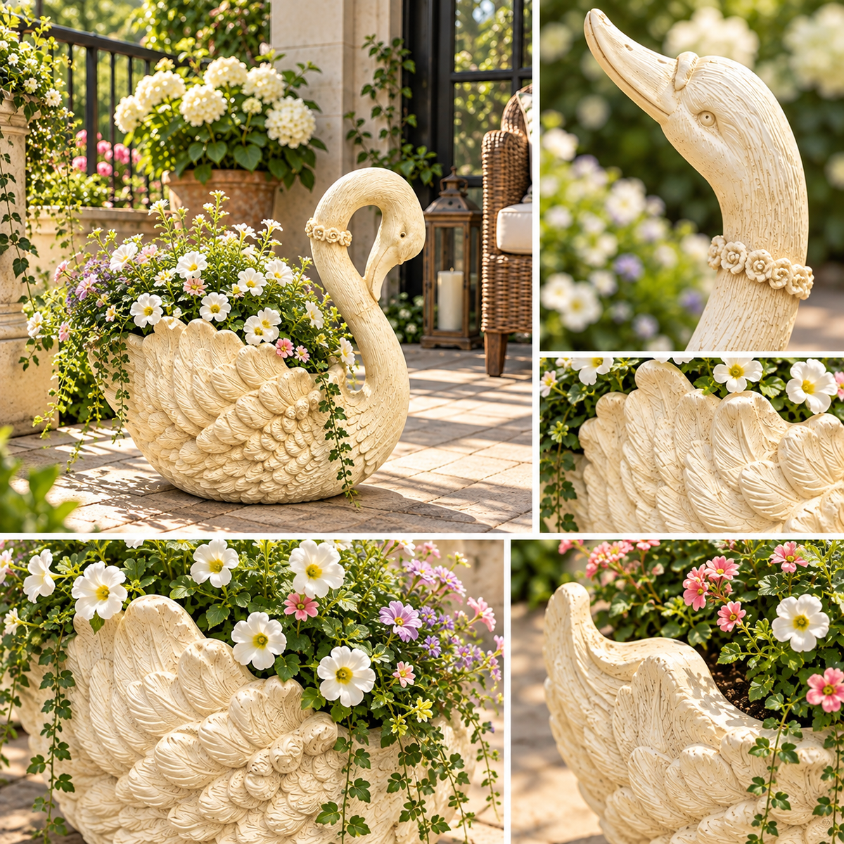 RESIN GOOSE PLANTER