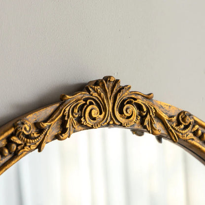Solid Wood Frame Oval Mirror