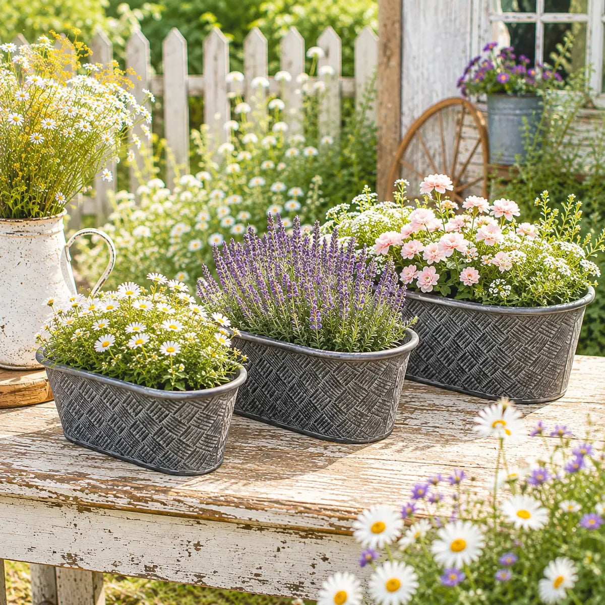 Oval Basketweave Planters