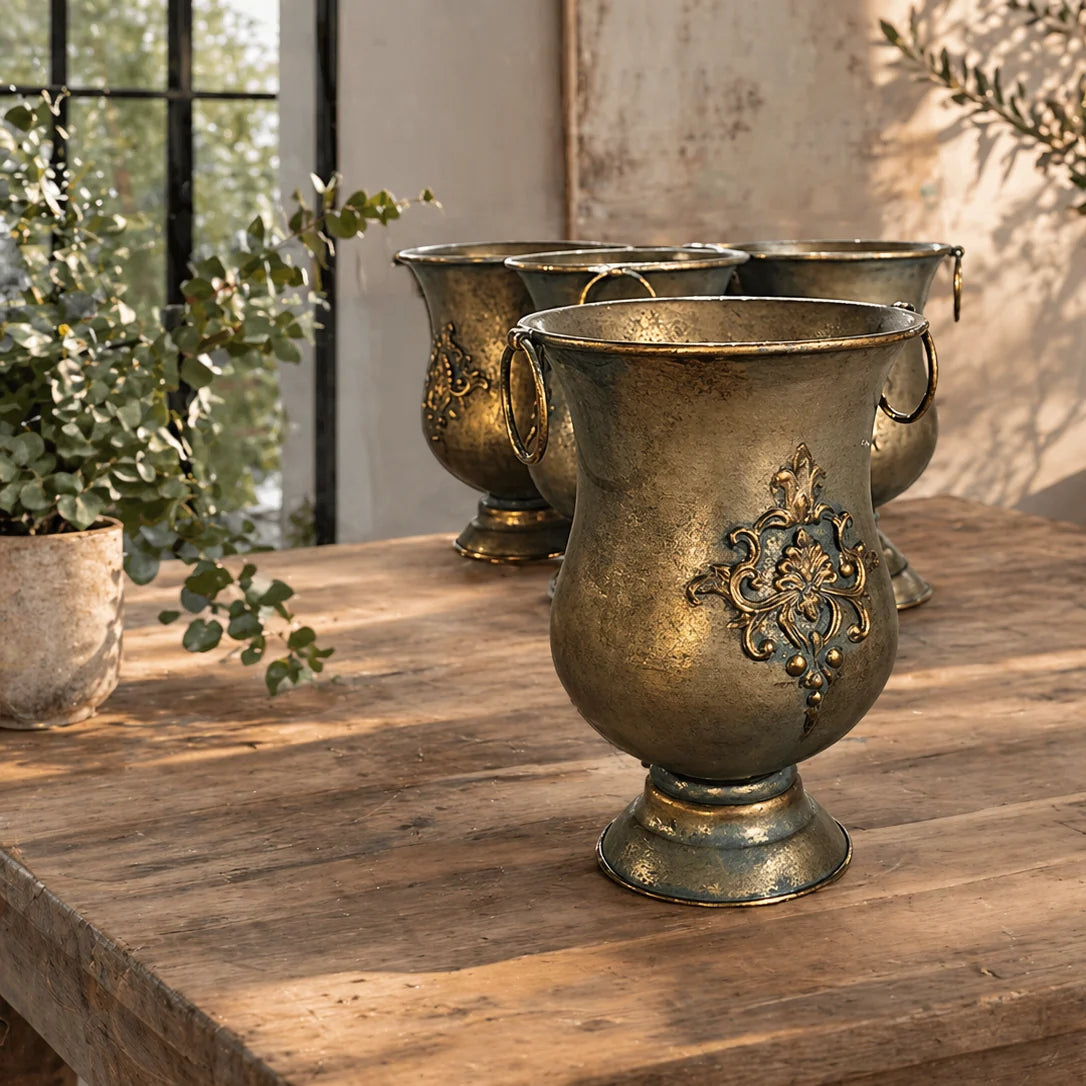 Decorative Iron Urn Planter