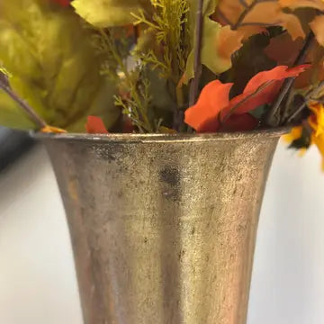 Tall Gold Trumpet Vase