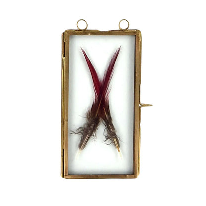 BRASS FRAME WITH HANGING LOOPS 2.5"X5"