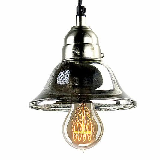 Antiqued Mercury Glass Bell Pendant