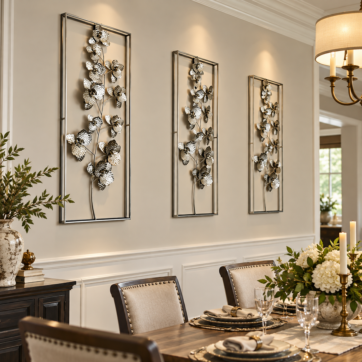 METAL FLOWER WALL DECOR