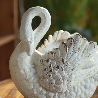 Vintage-Style Swan Planter
