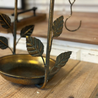 Hanging Bird Feeder with Leaf Detail